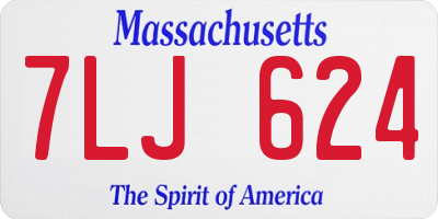 MA license plate 7LJ624