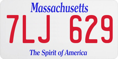 MA license plate 7LJ629