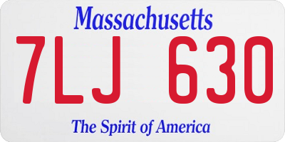 MA license plate 7LJ630