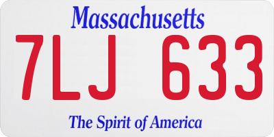 MA license plate 7LJ633