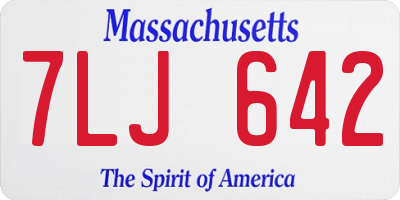 MA license plate 7LJ642