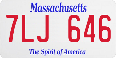 MA license plate 7LJ646