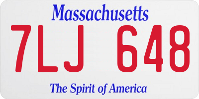MA license plate 7LJ648