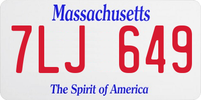 MA license plate 7LJ649