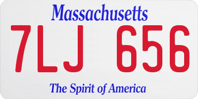 MA license plate 7LJ656