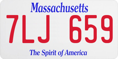 MA license plate 7LJ659