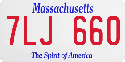 MA license plate 7LJ660