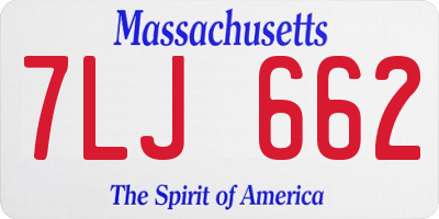 MA license plate 7LJ662