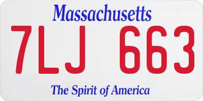 MA license plate 7LJ663