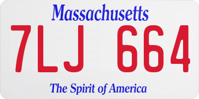MA license plate 7LJ664