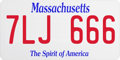 MA license plate 7LJ666