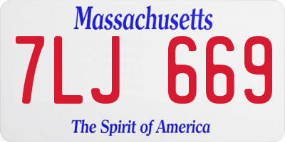 MA license plate 7LJ669