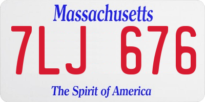 MA license plate 7LJ676