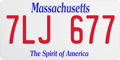 MA license plate 7LJ677