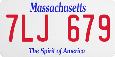 MA license plate 7LJ679