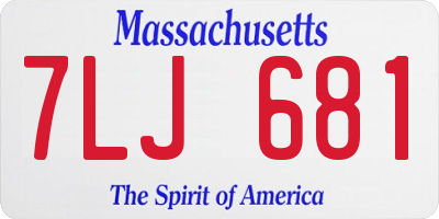 MA license plate 7LJ681
