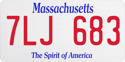 MA license plate 7LJ683