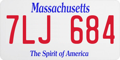 MA license plate 7LJ684