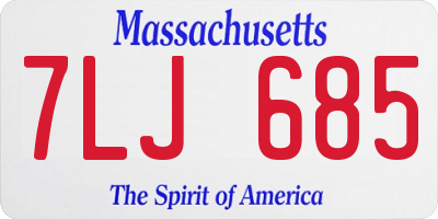 MA license plate 7LJ685