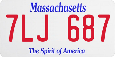 MA license plate 7LJ687