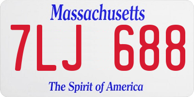 MA license plate 7LJ688