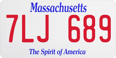 MA license plate 7LJ689