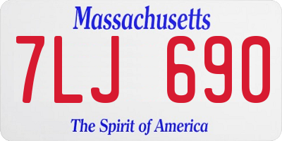 MA license plate 7LJ690