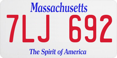 MA license plate 7LJ692