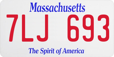 MA license plate 7LJ693