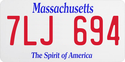 MA license plate 7LJ694