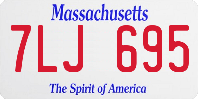 MA license plate 7LJ695