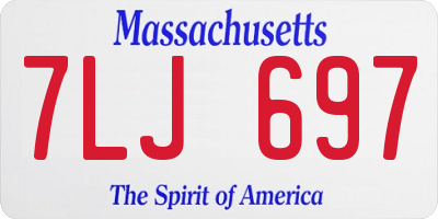 MA license plate 7LJ697