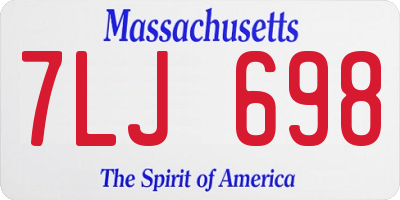 MA license plate 7LJ698