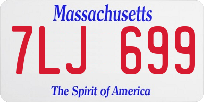 MA license plate 7LJ699