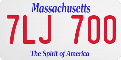 MA license plate 7LJ700