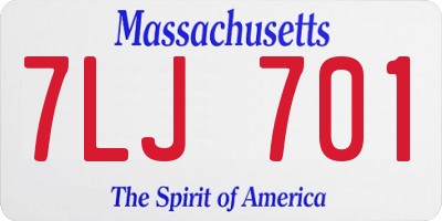 MA license plate 7LJ701