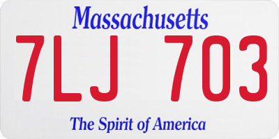 MA license plate 7LJ703