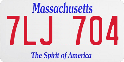 MA license plate 7LJ704