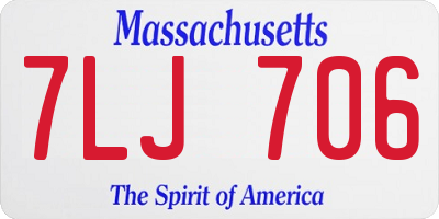 MA license plate 7LJ706