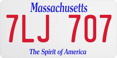 MA license plate 7LJ707