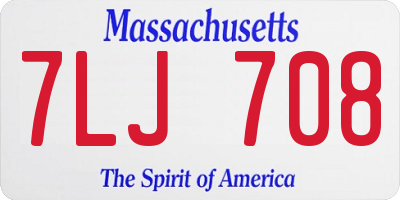 MA license plate 7LJ708