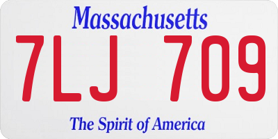 MA license plate 7LJ709