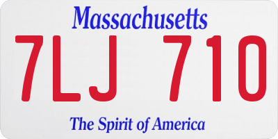 MA license plate 7LJ710