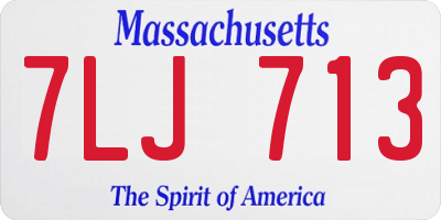 MA license plate 7LJ713