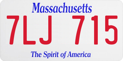 MA license plate 7LJ715