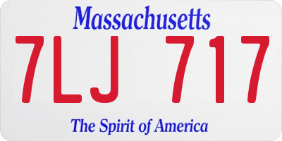 MA license plate 7LJ717