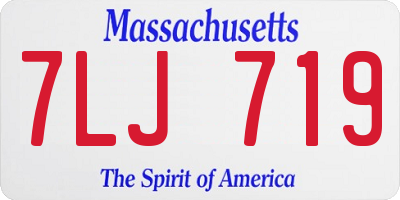MA license plate 7LJ719