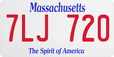 MA license plate 7LJ720