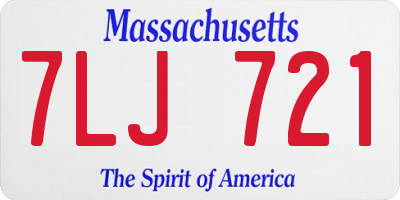MA license plate 7LJ721