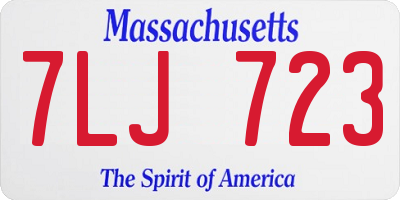 MA license plate 7LJ723